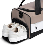 Vooray 22L Boost Duffel Bag – Small Travel & Sports Gym Bag for Women and Men with Shoe Pocket, Weekender for Overnight Football, Travel, Hospital Stays or Workout, Neutral Color Block