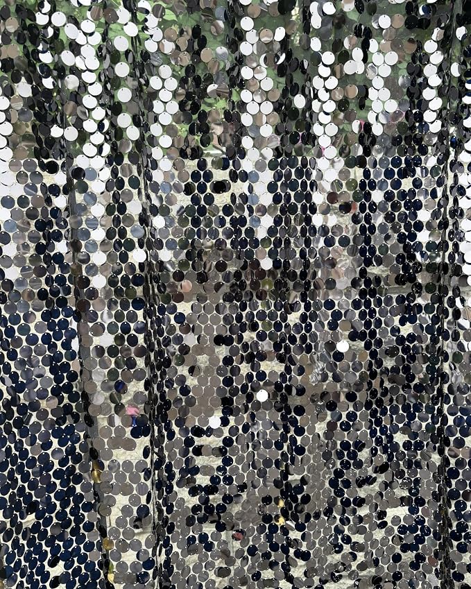 Black Sequin Backdrop, 4x10 Feet, Large 18MM, 2 Panel | Payette Shimmer - Image 5