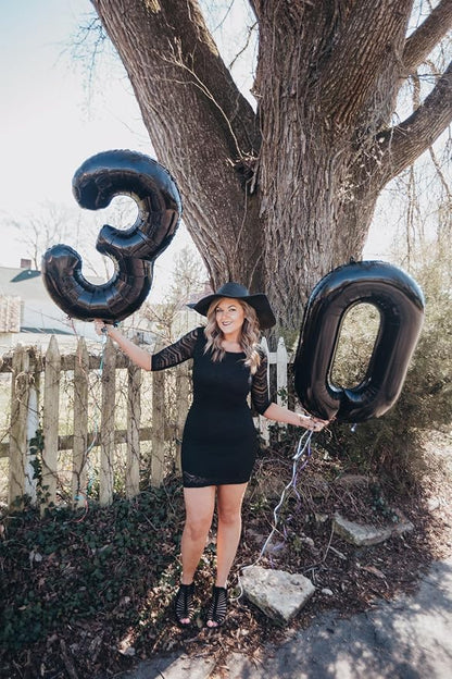 Black Number 30 Balloon 40 Inch - Image 2