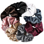 Velvet Scrunchies Hairbands Bulk Pack - Large Jumbo Giant Hair Ties for Thick Curly Hair, No Crease Soft Elastic Hair Accessories for Girls Women