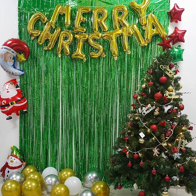 BRAVESHINE Green Party Streamers Backdrop | Metallic Foil Fringe Curtains | 2 - Image 10