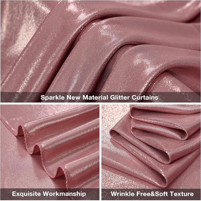10x10FT Rose Gold Sequin Backdrop Curtain - Image 6