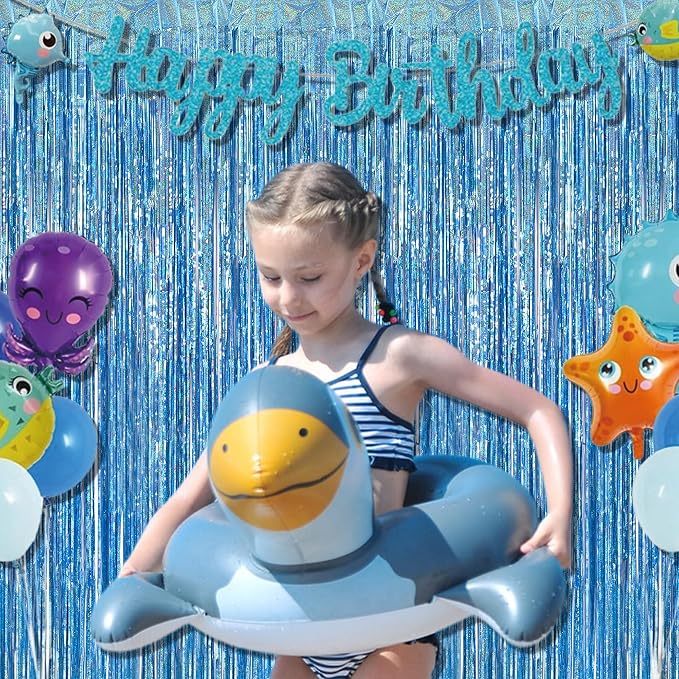 BRAVESHINE Light Blue Streamers Party Backdrop - Image 7