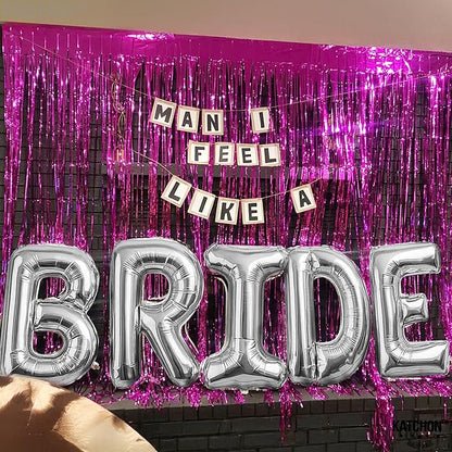 KatchOn Silver Bride Balloons 40 Inch, Bachelorette Party Decorations | Silver - Image 5