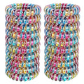 JessLab Spiral Hair Ties, 20 Pcs Traceless Phone Cord Hair Ties No Crease Spiral Bracelet Plastic Coil Ponytail Holders No-Damage Headband Hair Accessory for Girls Women Ladies Gift, Mix Color 5