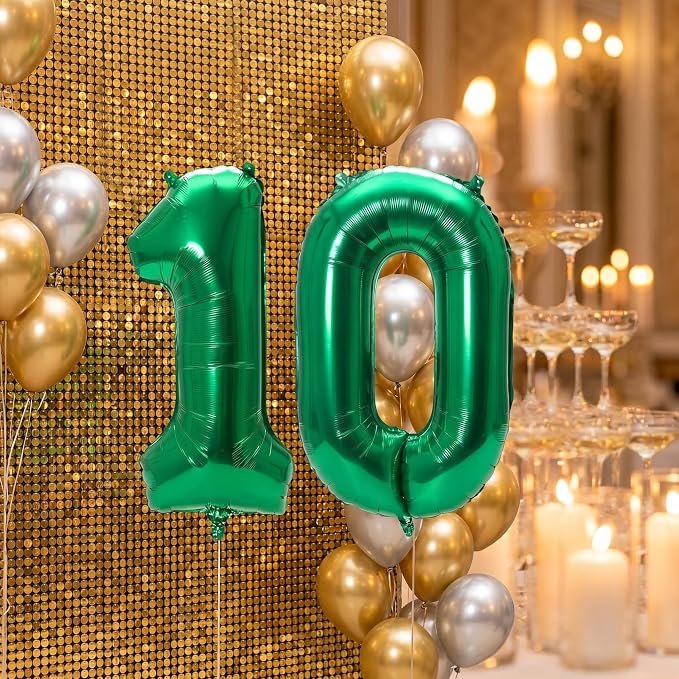 Number 10 Balloon Foil Mylar Balloons - Image 3