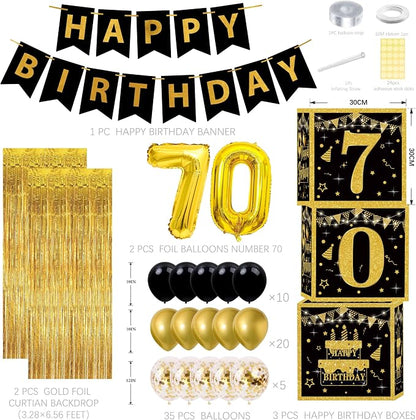 Gold 70th birthday decorations Kit - Image 2
