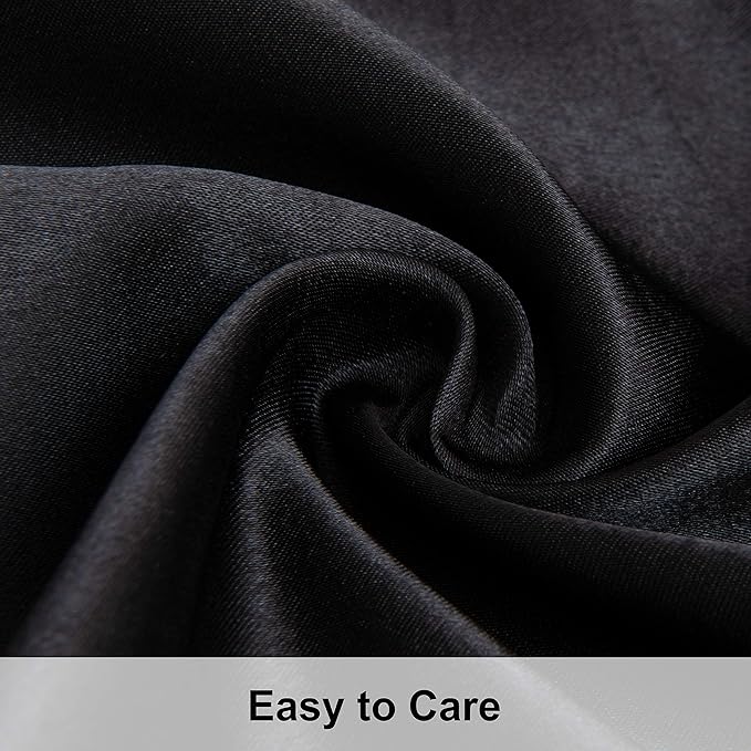 NTBAY Satin Body Pillowcase for Hair and Skin, Luxurious and Silky Pillow case with Envelope Closure, 20x54 Inches, Black