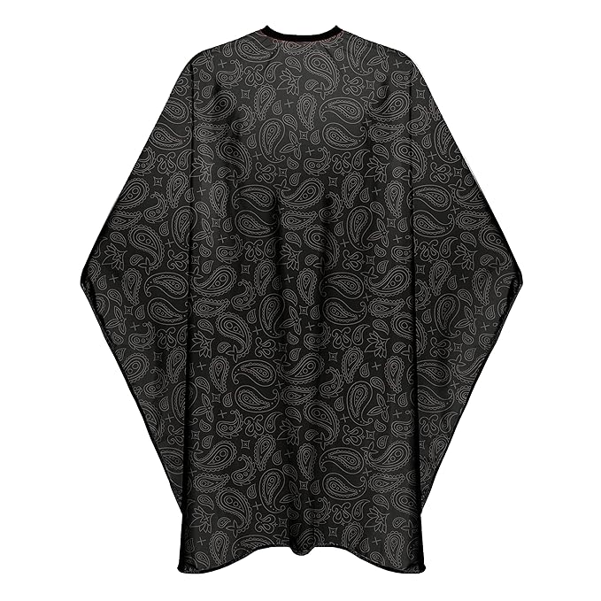 Barber Cape for Men, Haircut Cape with Snaps, Professional Salon Cutting Cape, Large Waterproof Hairdressing Cape Gown Apron for Hairstylist- 63”× 56”(Black Pattern)