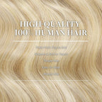 GOO GOO Clip in Hair Extensions Real Human Hair, Remy Human Hair Extensions Clip ins for Women, Natural Human Hair, 16inch 150g 9Pcs, 18A/613A Dark Blonde Highlighted Bleach Blonde