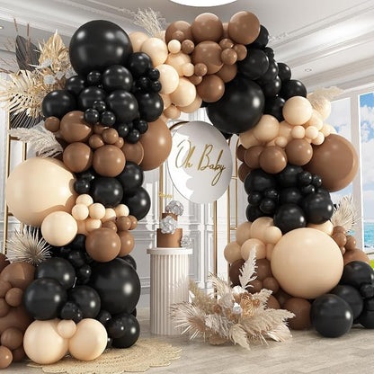 412Pcs Brown Black Nude Balloon Garland Arch Kit, 18 12 10 5 inch Different by PAXILE