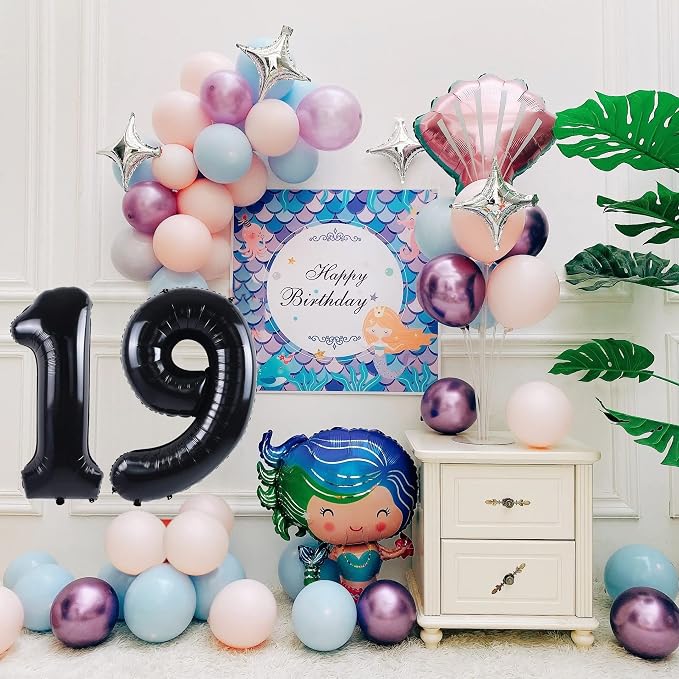 40 inch Number Balloon 0-9 Black Large Number 19 Balloons, Digital Balloons - Image 2