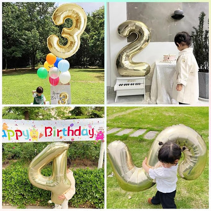 Light Gold Number 1 Foil Balloon 40IN Champagne Gold 1 Mylar Helium Balloon | - Image 4