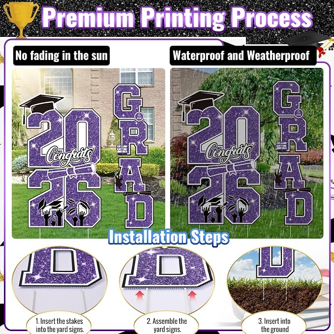 Graduation Yard Sign Class of 2026 Decorations - Image 3