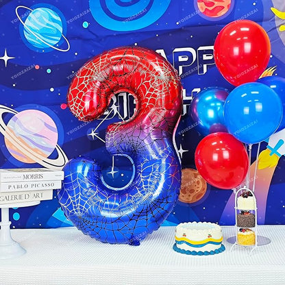 40 IN Red Blue Gradient Number 3 Balloon Large Digital 3 Foil Balloon | - Image 5