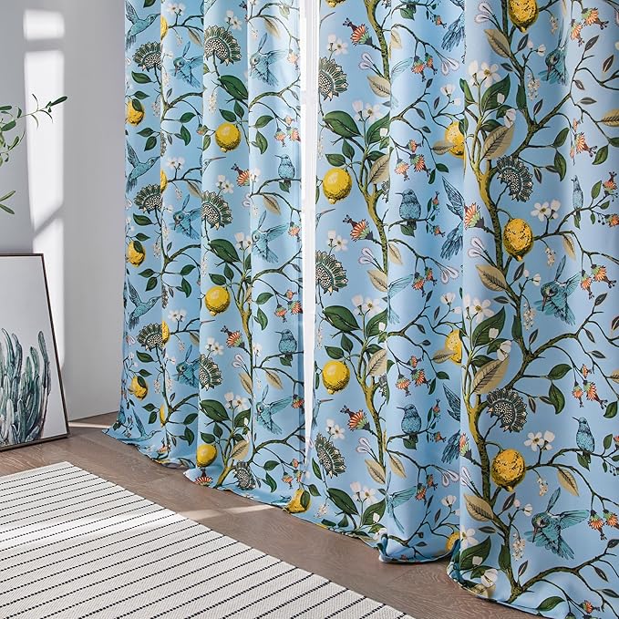 Topfinel Blue and White Patterned Aesthetic Pretty Curtains 84 Inches Long 2 - Image 8