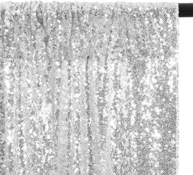 Eternal Beauty Silver 3mm Sequin Backdrop 8x8 Ft - Image 9