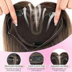 Isaic Hair Toppers for Women 24 Inch Synthetic Hair Pieces, 360° Clips In and Adjustable Bandage Layered Toppers, Toppers Hair Pieces Add Volume for Thinning Hair and Daily Use (Ombre Blonde)