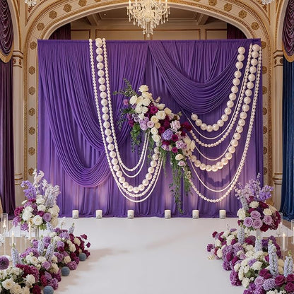 30ft x 10ft Wrinkle Free Purple Backdrop Curtains by ENJOYYOURPARTY