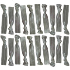 Kenz Laurenz Hair Ties 20 Elastics Ponytail Holder Set No Crease Ribbon Bands (Grey)