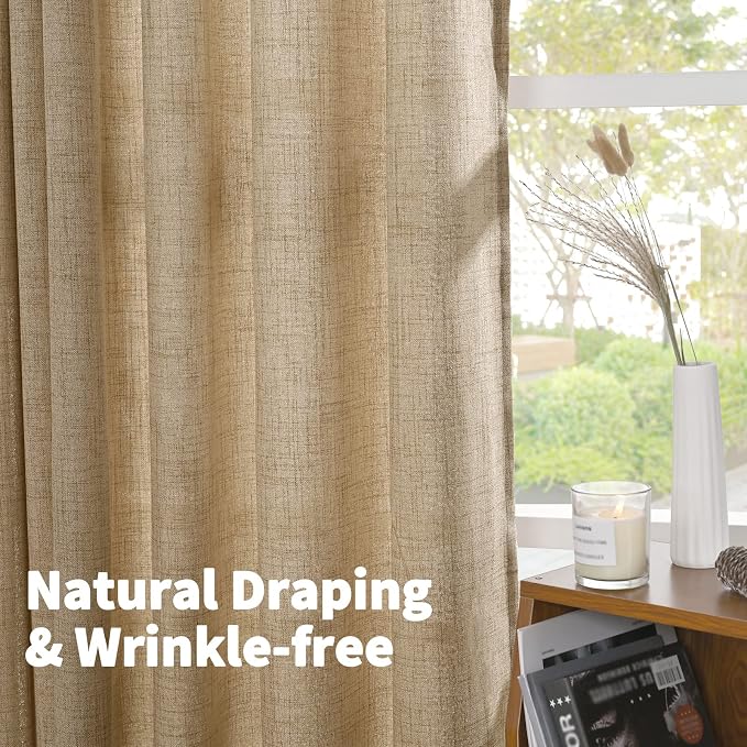 YoungsTex Toffee Linen Curtains 54 Inch Length - Image 6