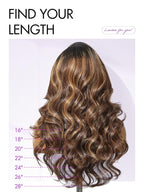 LUVME HAIR 7x6 HD Lace All-Day Comfort Wig with Bangs 200% Density Hair Lace Wigs Ombre Blonde Highlight Loose Body Wave Lace Front Wigs Human Hair Pre Cut Plucked Glueless 28 Inches