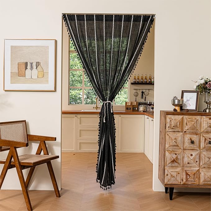Sutuo Home Door Curtains for Doorway, Bohemian Semi Blackout Curtains Privacy - Image 3