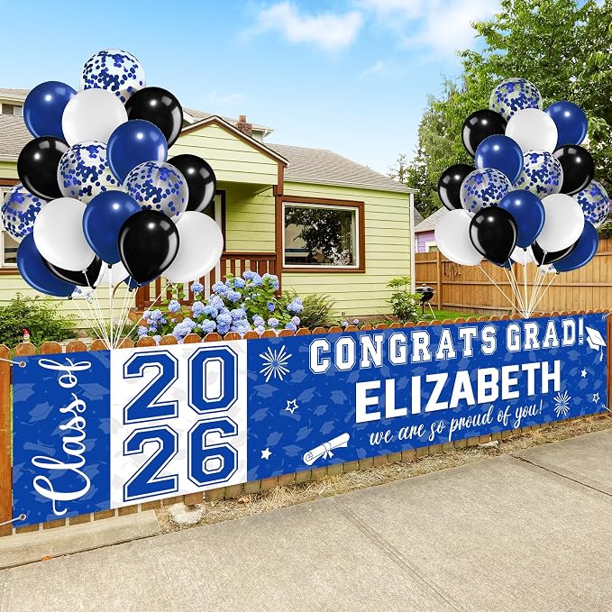 Graduation Congratulations Banner Decorations, Class of 2026 Personalized - Image 4