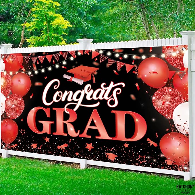 KatchOn Congratulations Banner 72x44 Inch | Congrats Grad Banner - Image 5