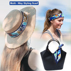 Skinny Scarf 3 Pack for Women – Bag Scarf, Silk Hair Scarves (Original Prints, Premium Twill, 3 Designs)