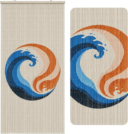 Fire & Ice Beaded Bamboo Curtain by Unknown