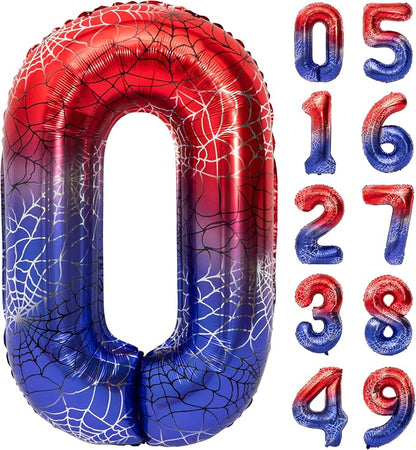 40 IN Red Blue Gradient Number 0 Balloon Large Digital 0 Foil Balloon | by YOIOZAIZAI