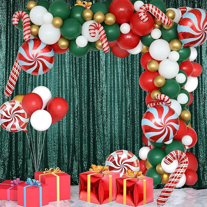 Sugargirl Dark Green Sequin Backdrop Curtain 2 Panels 2FTx8FT Glitter Dark - Image 2