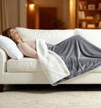 Heated Blanket Electric Throw 50"x60" – Safe Electric Heating Blanket with Auto Shut-Off & Overheat Protection, 10 Heat Settings, Washable Heated Throw for Couch, Bed, Office & Dorm