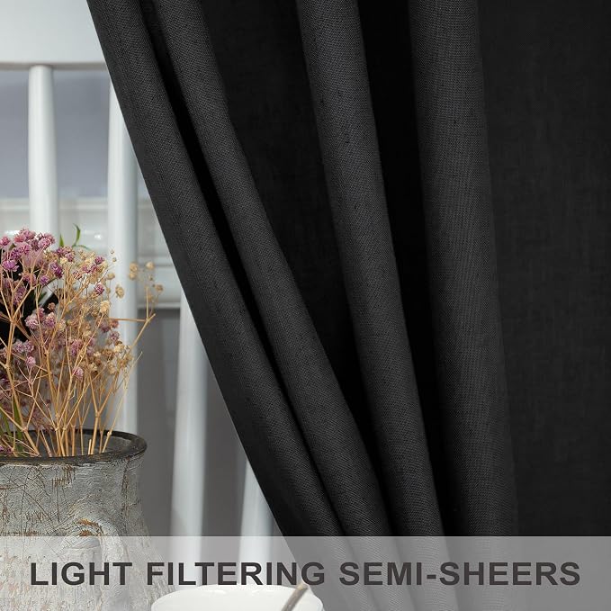 Black Long Drapes 108 Inch Length - Image 4
