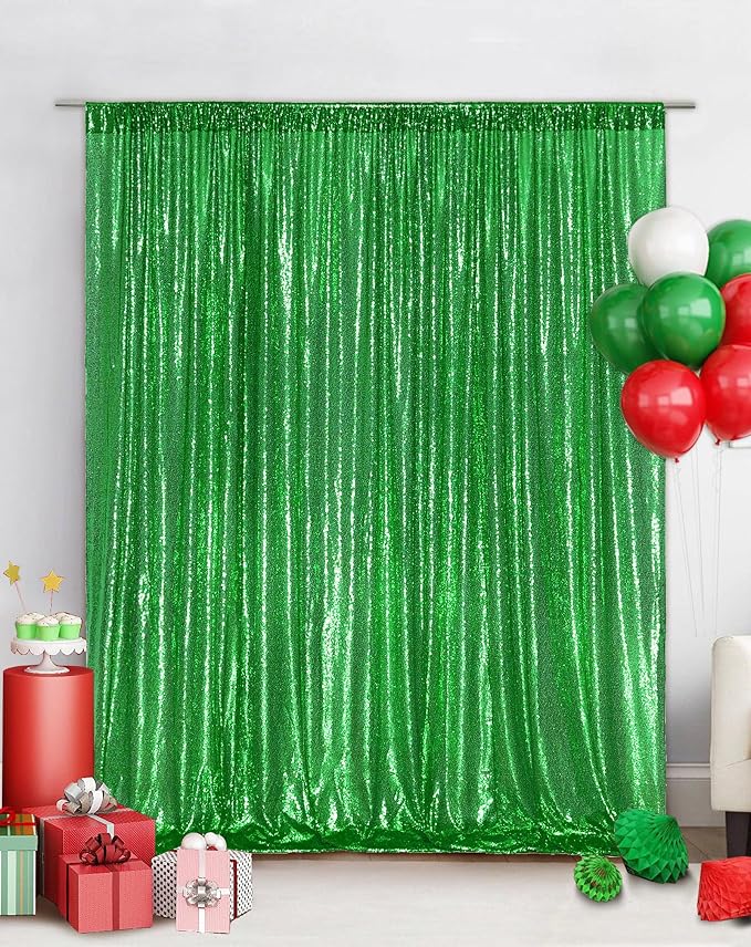 Eternal Beauty Green 3mm Sequin Backdrop 8x10 Ft - Image 3