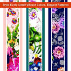 Skinny Scarf 3 Pack for Women – Bag Scarf, Silk Hair Scarves (Original Prints, Premium Twill, 3 Designs)