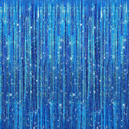 7 Pack 3.3 x 9.9 ft Holographic Dark Blue Streamers Party Decorations | Foil by Crosize