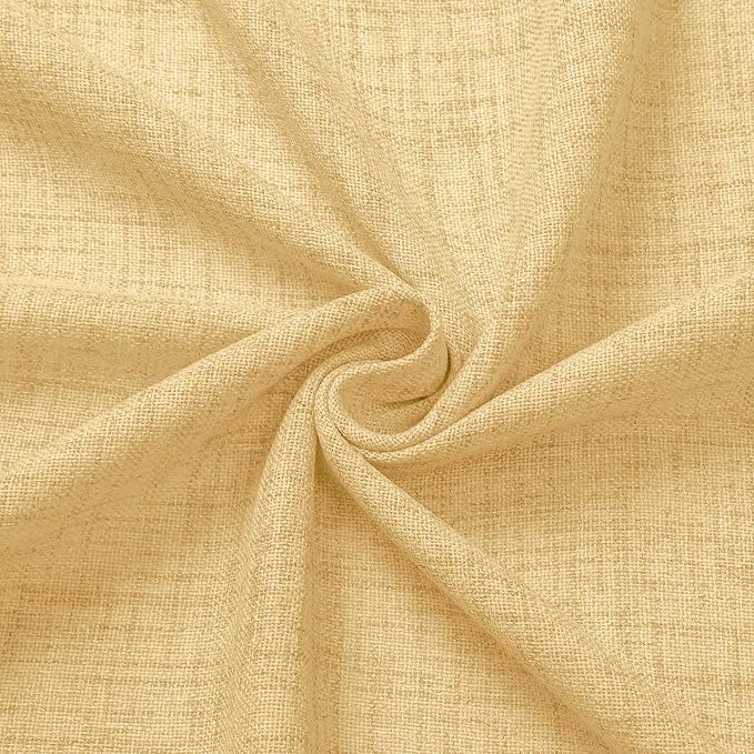 Tollpiz Short Linen Curtains Living Room Rod Pocket Semi Sheer Curtain Burlap - Image 9