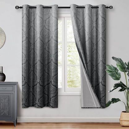 DWCN Black Blackout Curtains for Bedroom 63 Inch Long by DWCN