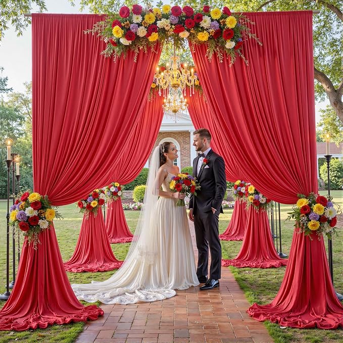 20×14ft Wrinkle Free Red Backdrop Curtain - Image 5