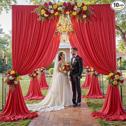 50×12ft Wrinkle Free Red Backdrop Curtain by ENJOYYOURPARTY