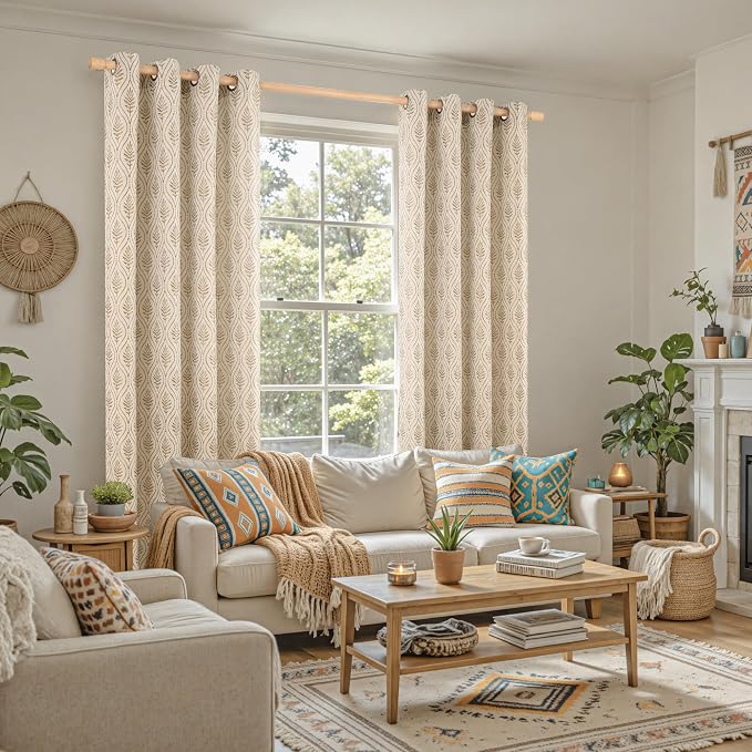 BGment Taupe Curtains for Living Room 96 Inches Long, Natural French Country - Image 3
