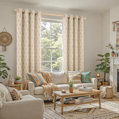 BGment Taupe Curtains for Living Room 96 Inches Long, Natural French Country - Image 3
