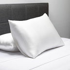 Fishers Finery 25mm 100% Pure Mulberry Silk Pillowcase Set (White King 2 Pack)