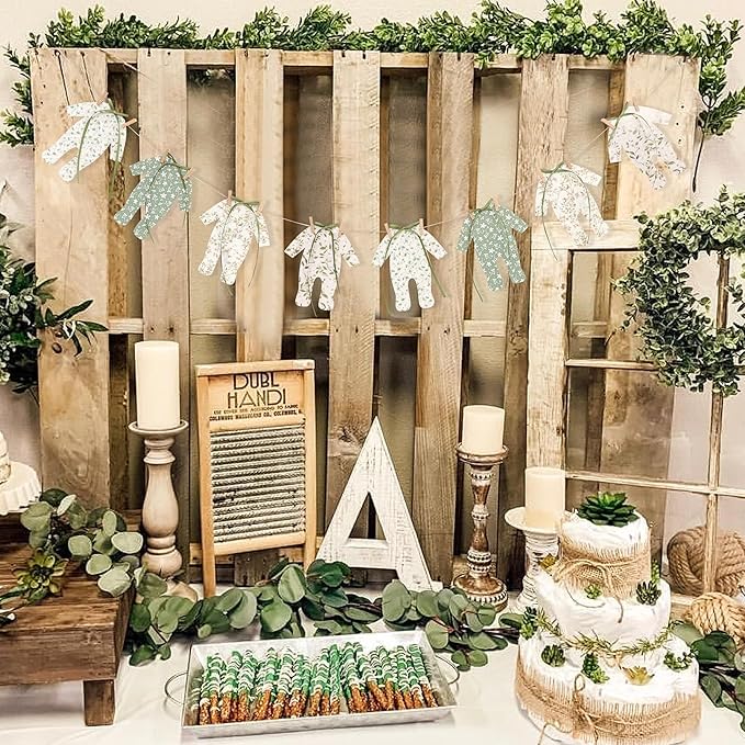 8pcs Neutral Baby Shower Bunting - Image 4
