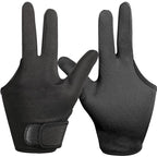 Geyoga 2 Pcs Heat Resistant Gloves for Hair Styling 3 Finger Barber Gloves Reusable Curling Wand Heat Protector for Hair Dye(Black)