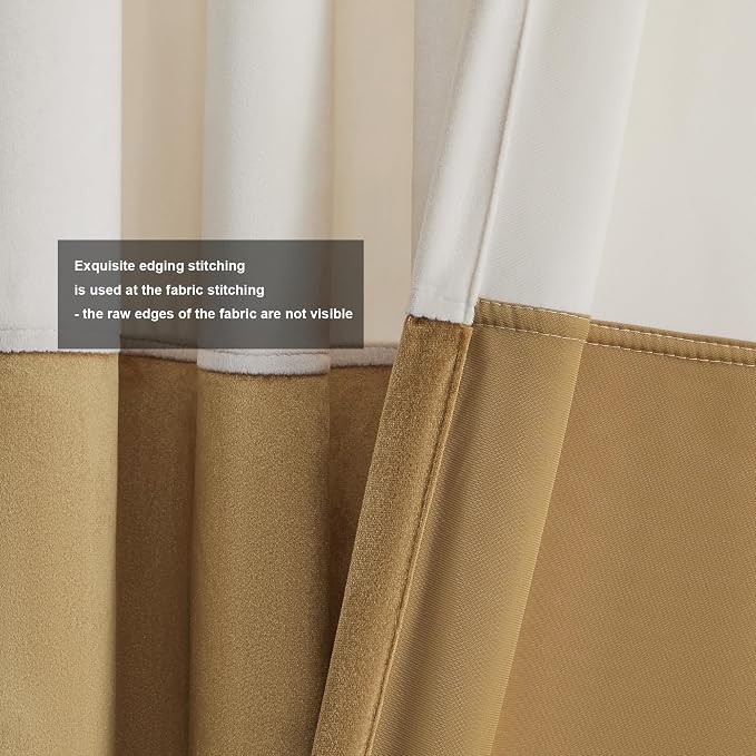 BULBUL Luxury Cream Gold Curtains 108 inches - Image 3
