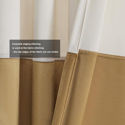 BULBUL Luxury Cream Gold Curtains 96 inches - Image 3