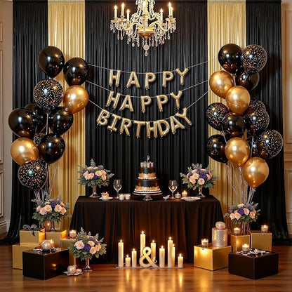10x12ft Glitter Gold Backdrop Curtains, Sequin Curtains Wrinkle Free Polyester - Image 9
